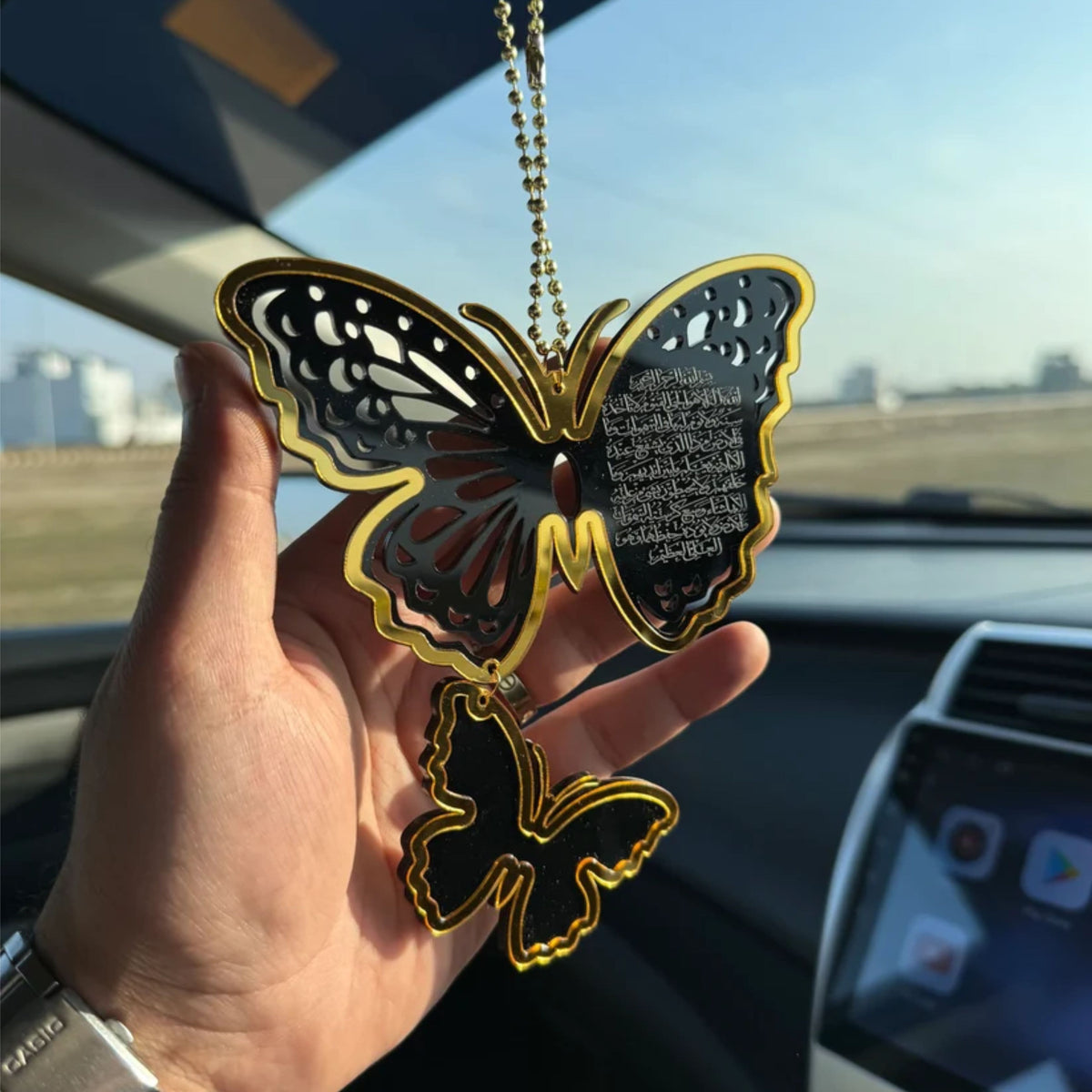 Black Double Butterfly Car Hanging(07)