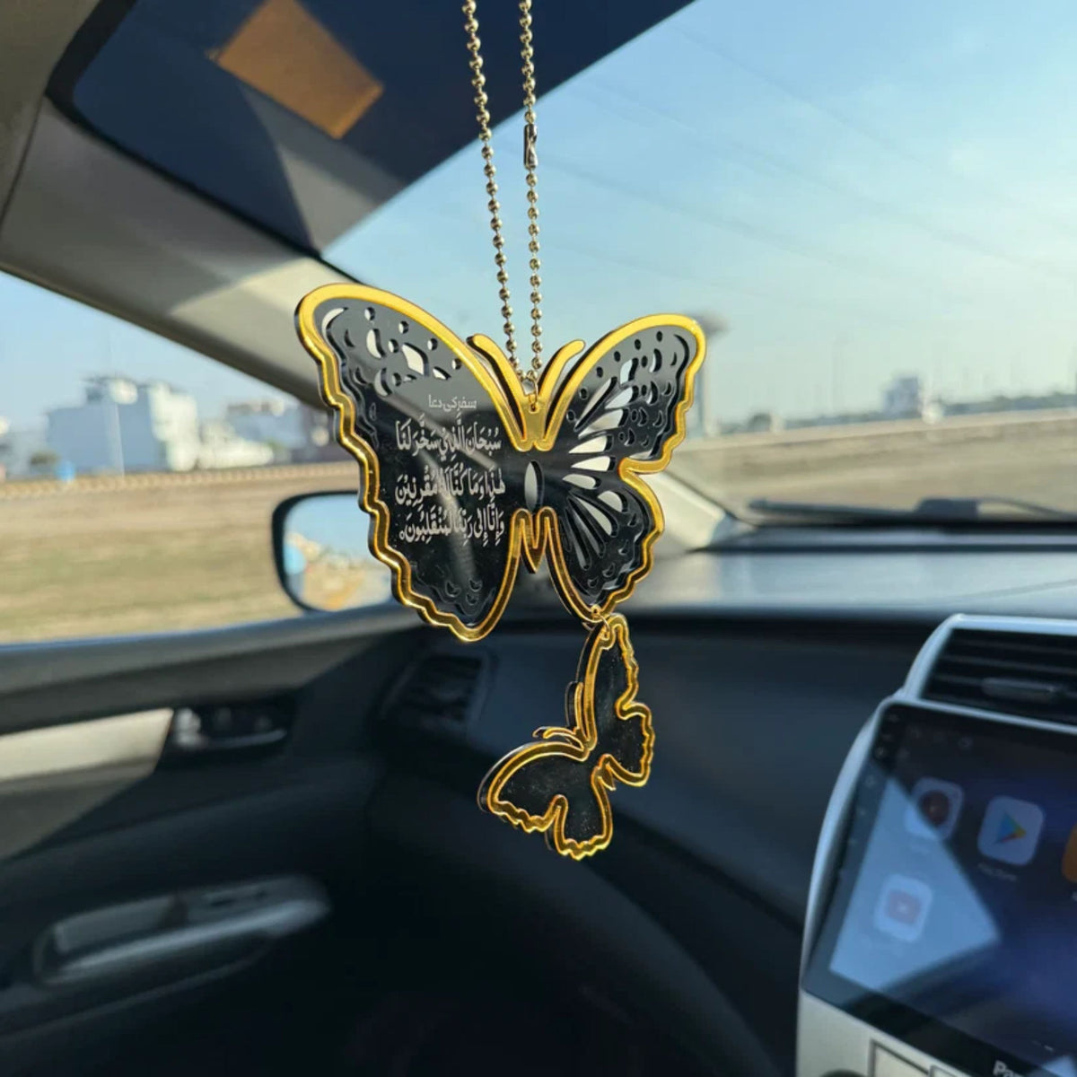 Black Double Butterfly Car Hanging(07)