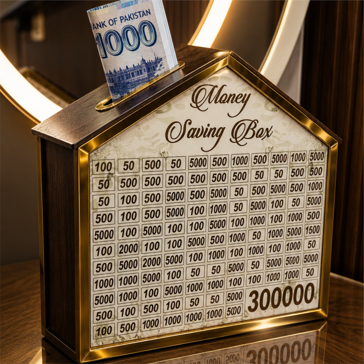 Money Saving Box – Wooden Money Saving Box with Acrylic Lid