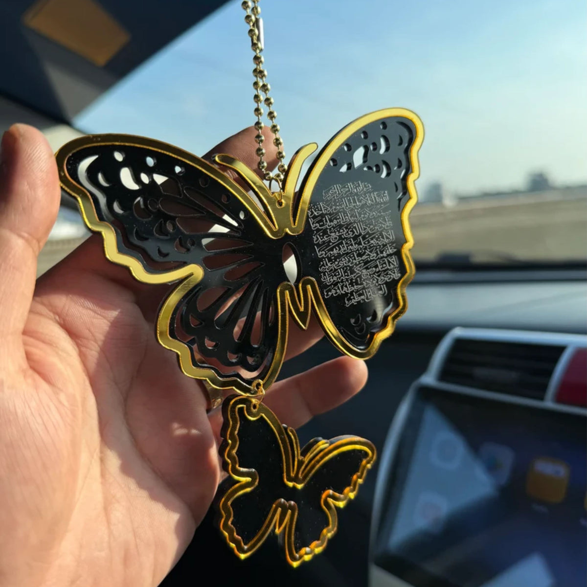 Black Double Butterfly Car Hanging(07)