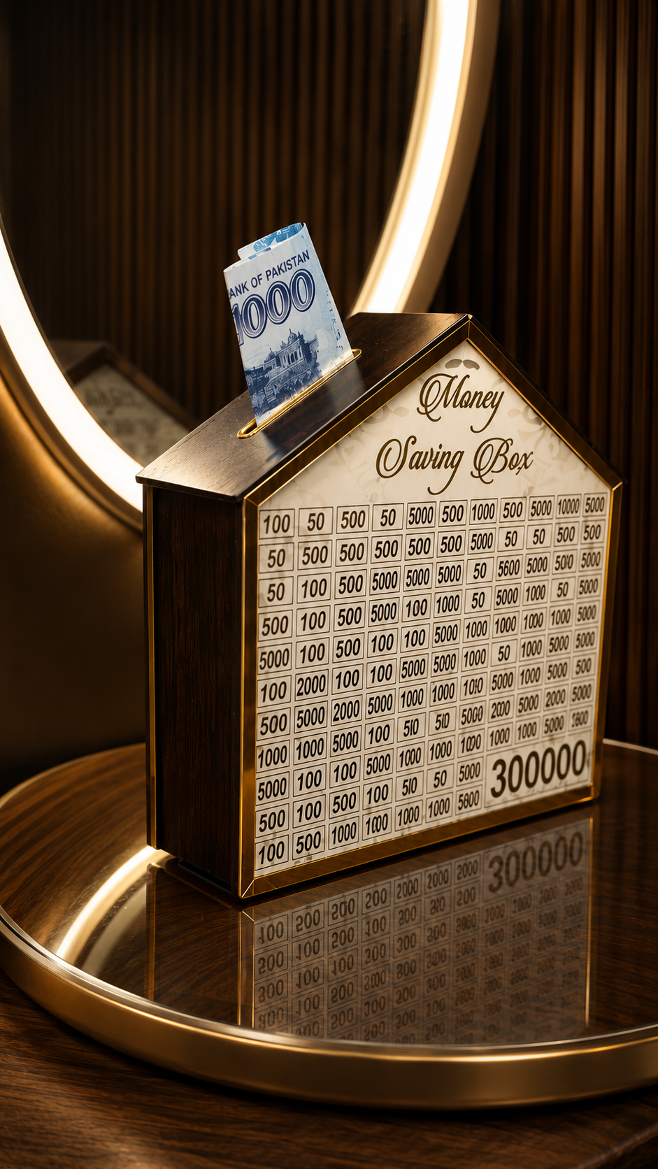 Money Saving Box – Wooden Money Saving Box with Acrylic Lid