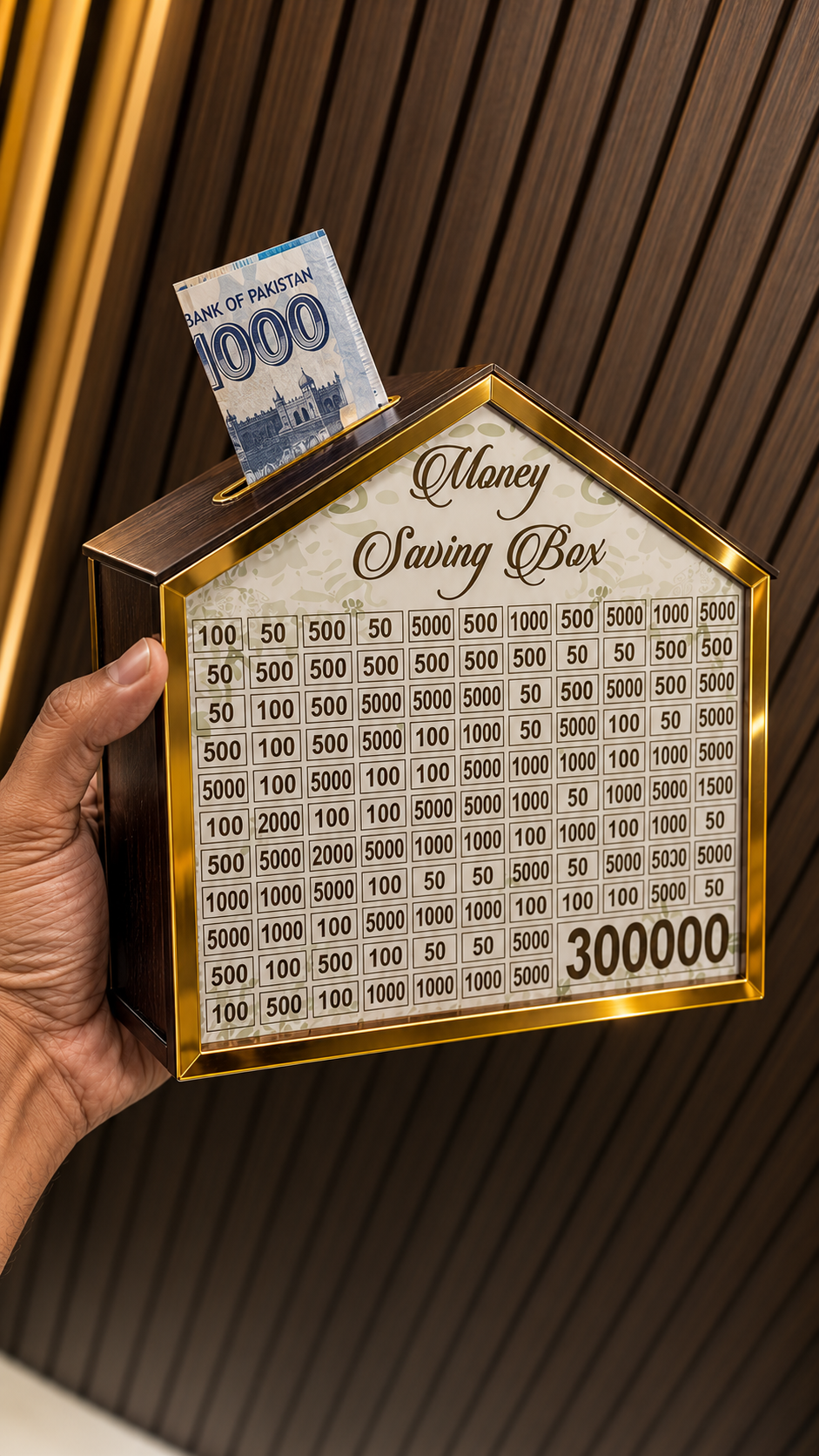 Money Saving Box – Wooden Money Saving Box with Acrylic Lid