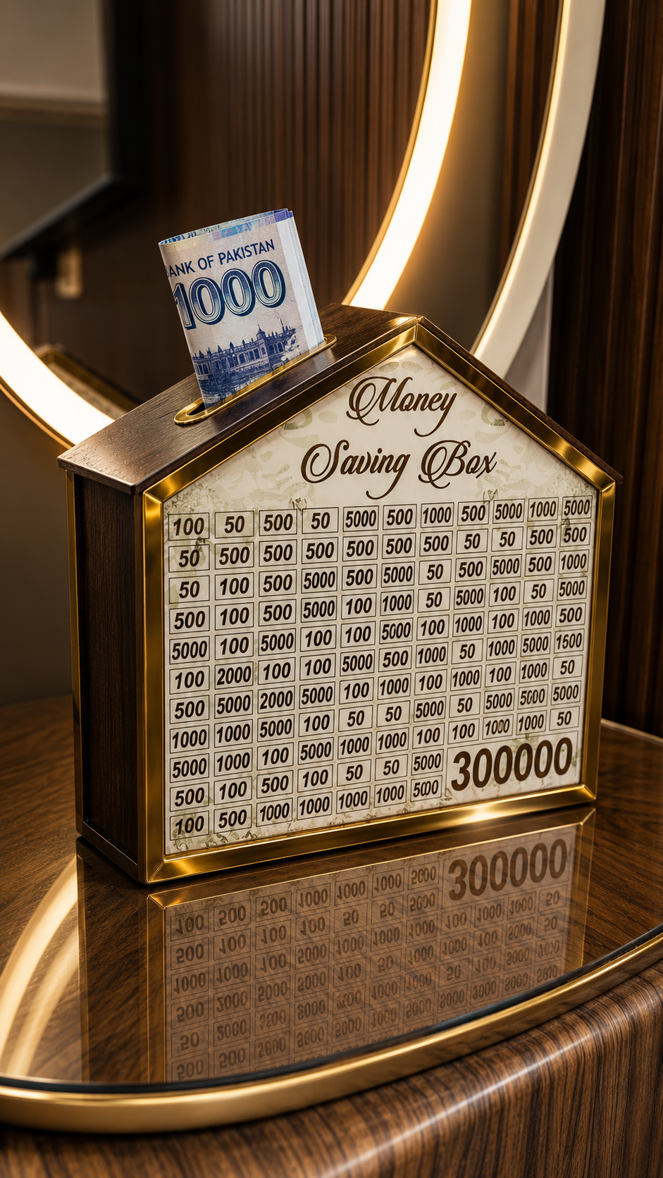 Money Saving Box – Wooden Money Saving Box with Acrylic Lid