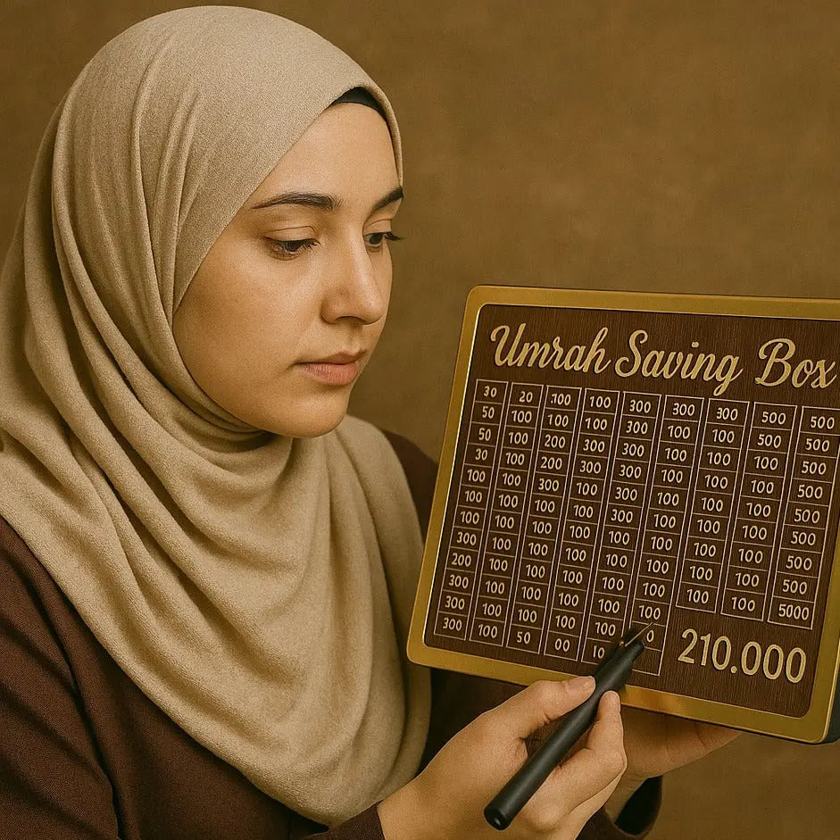 Umrah Saving Box – Wooden Islamic Money Saving Box with Acrylic Lid