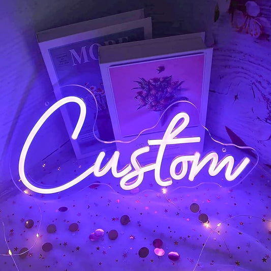 Custom LED neon name sign personalized wall decor - warm white